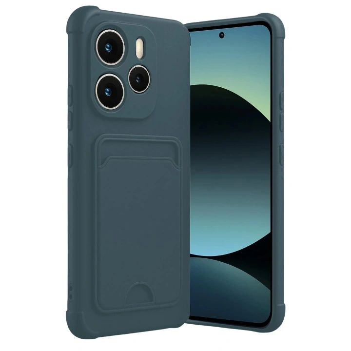 Mey İthalat®   Redmi Note 14 4G Kelvin Kartvizitli Silikon - Koyu Yeşil