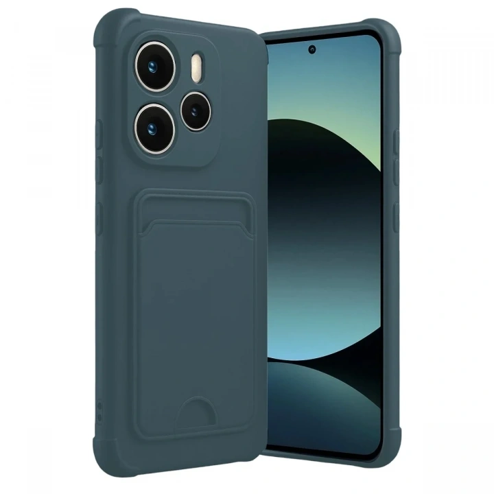 Mey İthalat®   Redmi Note 14 4G Kelvin Kartvizitli Silikon - Koyu Yeşil