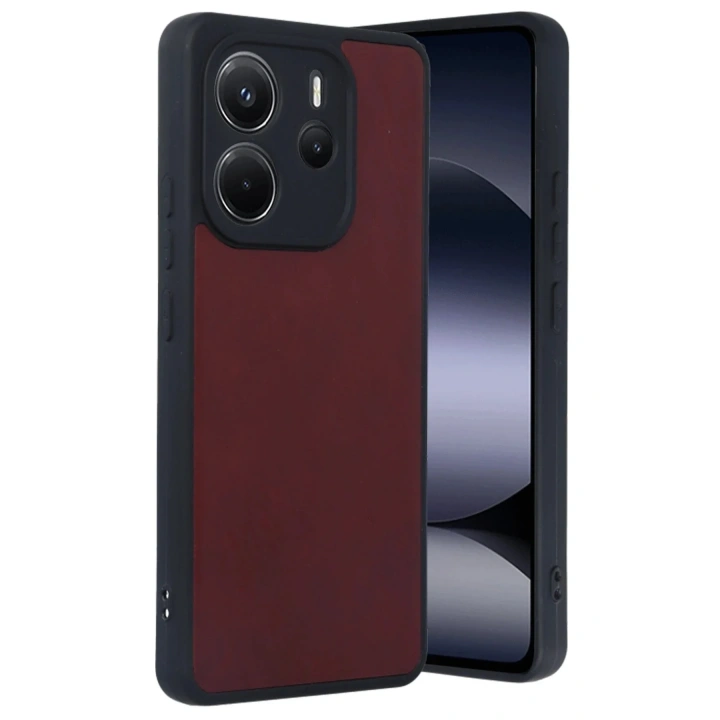 Mey İthalat®   Redmi Note 14 4G Kılıf Aras Deri Kapak - Bordo