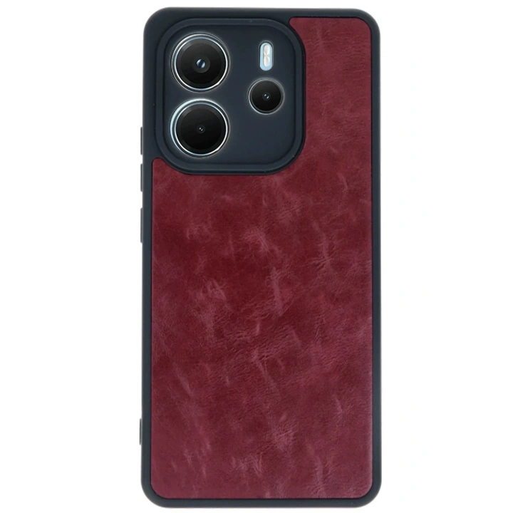 Mey İthalat®   Redmi Note 14 4G Kılıf Aras Deri Kapak - Bordo