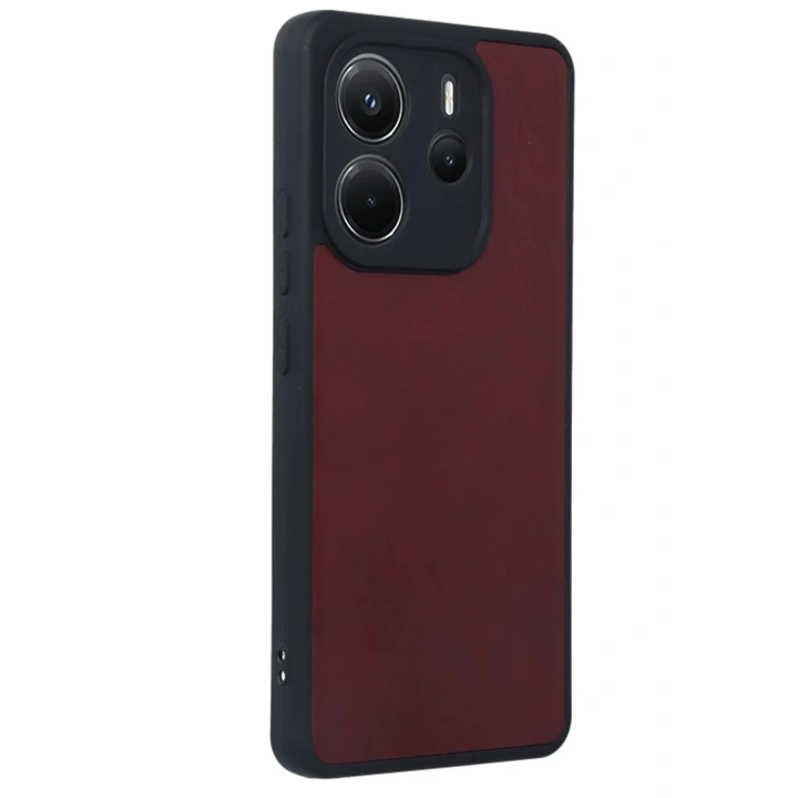 Mey İthalat®   Redmi Note 14 4G Kılıf Aras Deri Kapak - Bordo