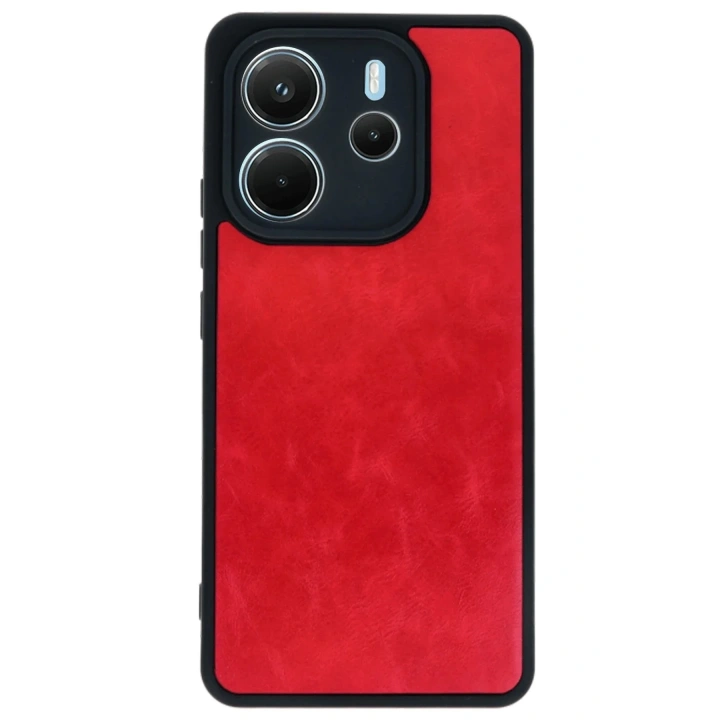 Mey İthalat®   Redmi Note 14 4G Kılıf Aras Deri Kapak - Kırmızı