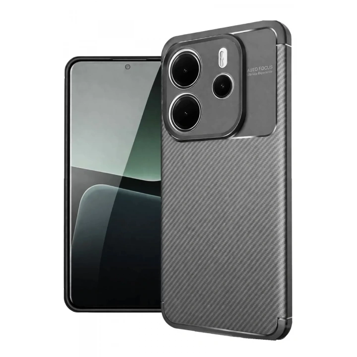 Mey İthalat®   Redmi Note 14 4G Kılıf Auto Focus Karbon Kapak - Gri