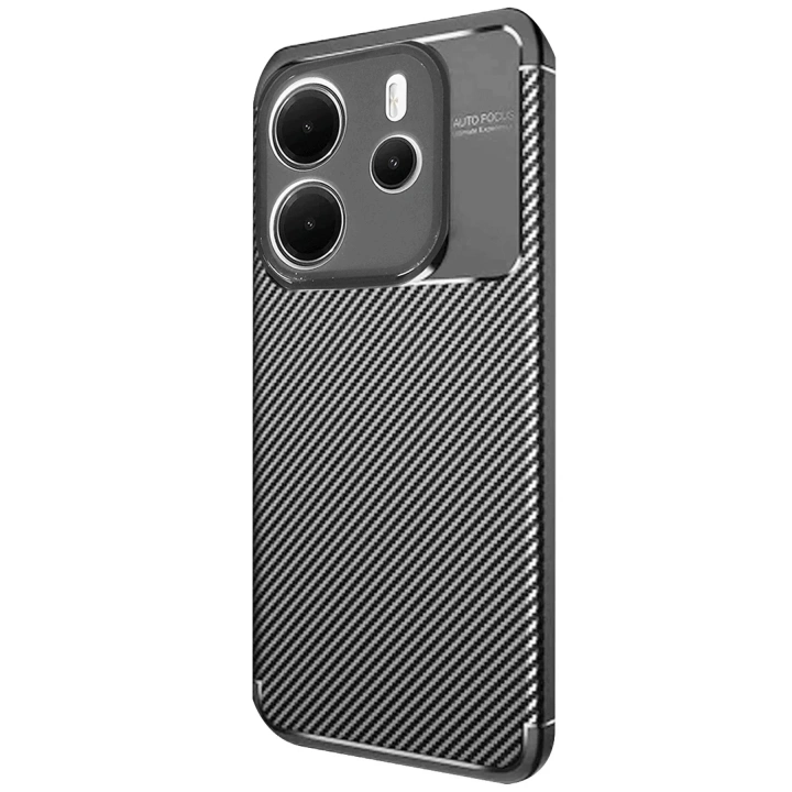 Mey İthalat®   Redmi Note 14 4G Kılıf Auto Focus Karbon Kapak - Siyah
