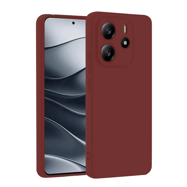 Mey İthalat®   Redmi Note 14 4G Kılıf First Silikon - Bordo