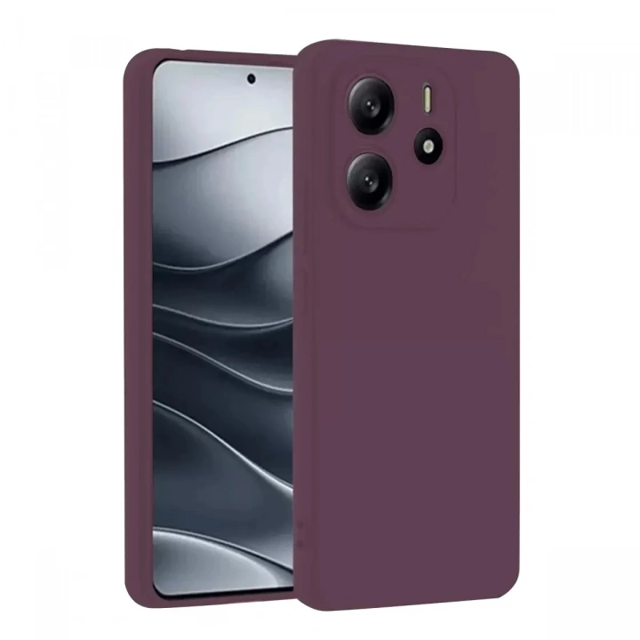 Mey İthalat®   Redmi Note 14 4G Kılıf First Silikon - Mürdüm