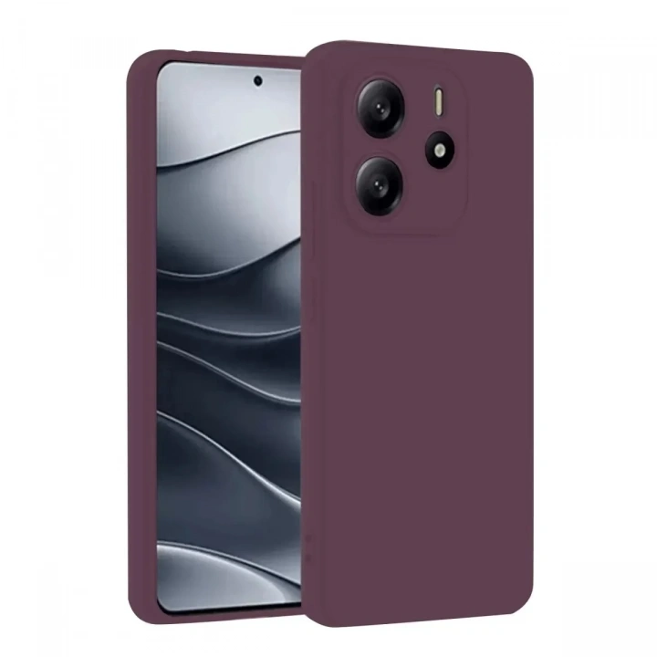 Mey İthalat®   Redmi Note 14 4G Kılıf First Silikon - Mürdüm