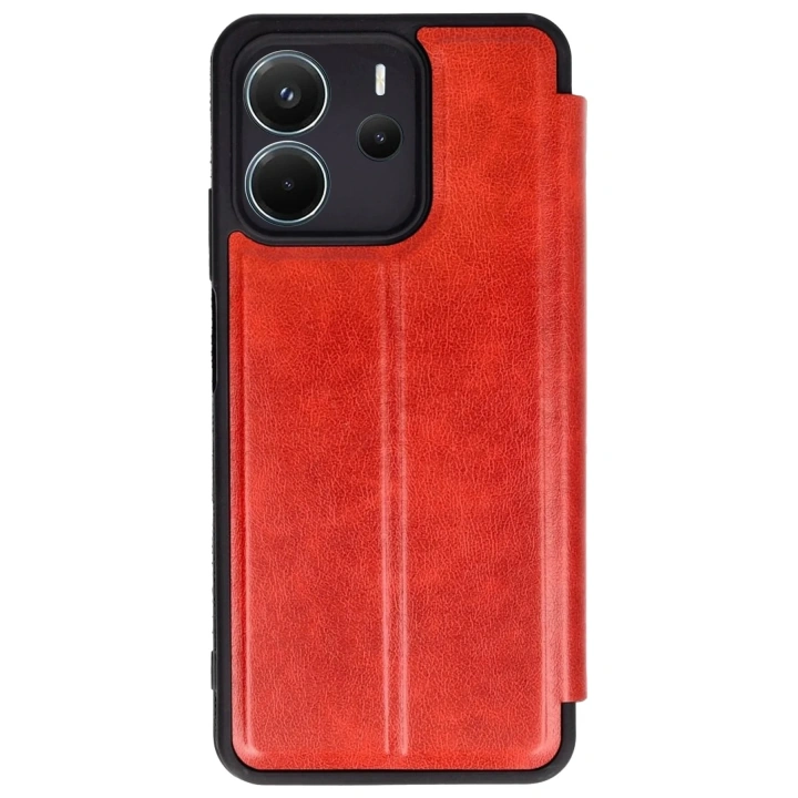 Mey İthalat®   Redmi Note 14 4G Kılıf Flip Cover - Kırmızı