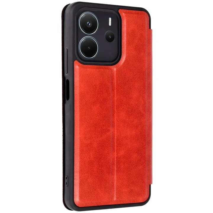 Mey İthalat®   Redmi Note 14 4G Kılıf Flip Cover - Kırmızı