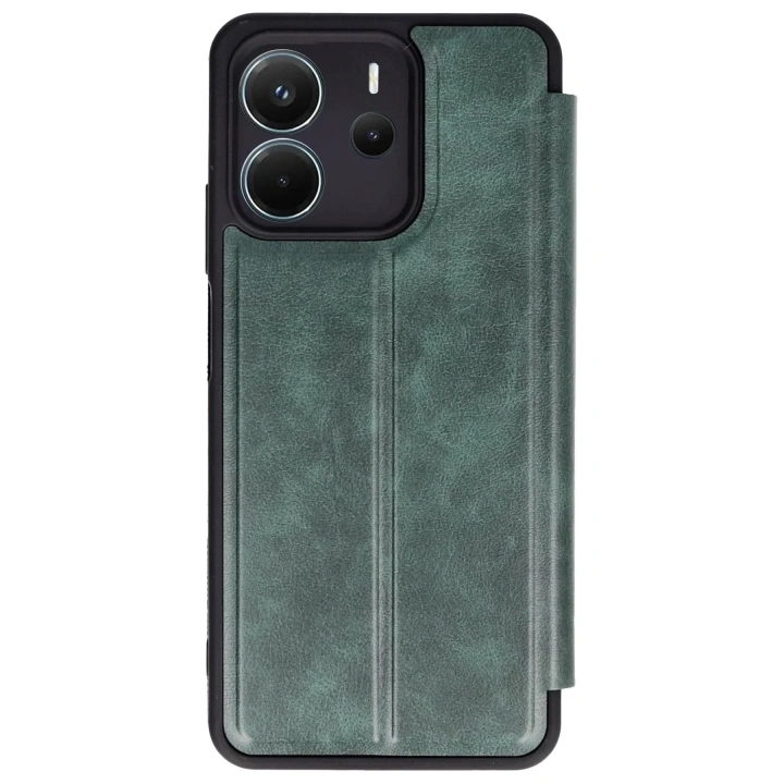 Mey İthalat®   Redmi Note 14 4G Kılıf Flip Cover - Koyu Yeşil