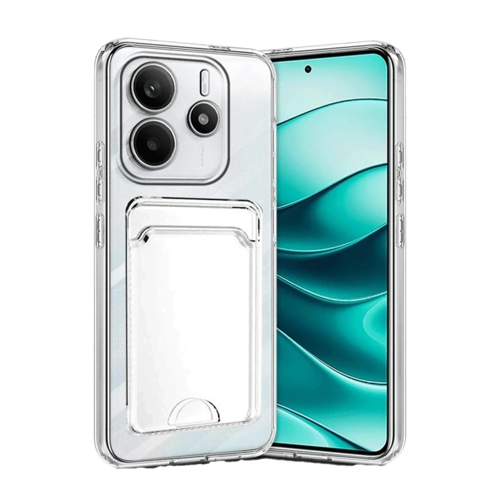 Mey İthalat®   Redmi Note 14 4G Kılıf Kart Şeffaf Silikon - Şeffaf