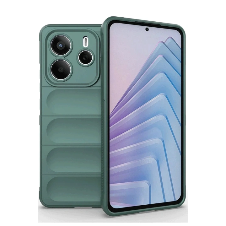 Mey İthalat®   Redmi Note 14 4G Kılıf Optimum Silikon - Koyu Yeşil