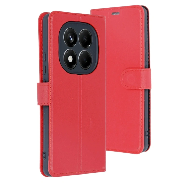 Mey İthalat®   Redmi Note 14 4G Kılıf Trend S Plus Kapaklı Kılıf - Kırmızı