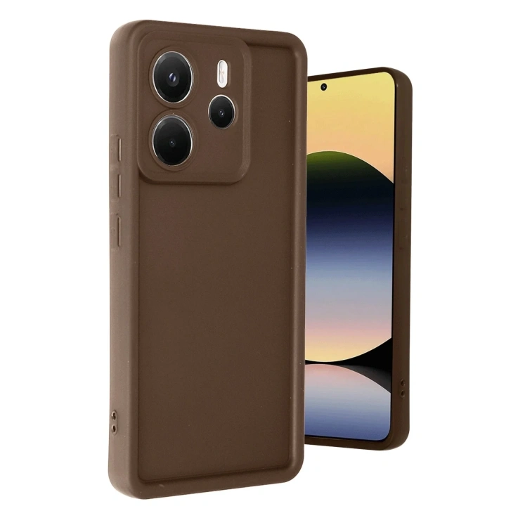 Mey İthalat®   Redmi Note 14 4G Kılıf Viera Silikon - Kahverengi