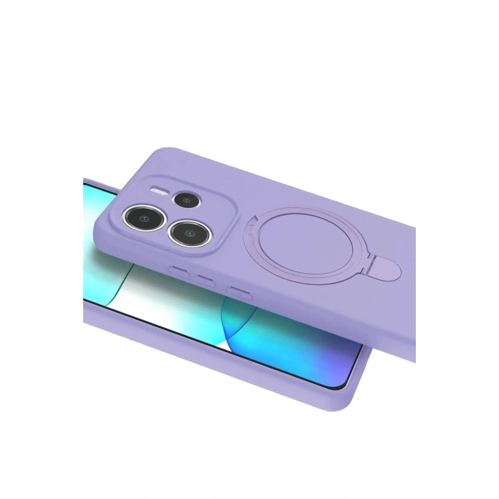 Mey İthalat®   Redmi Note 14 4G Regal Magsafe Standlı Kapak - Lila
