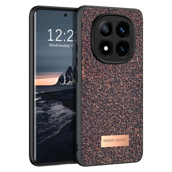 Mey İthalat®   Redmi Note 14 Pro 4G Bright Simli Kapak - Derin Mor