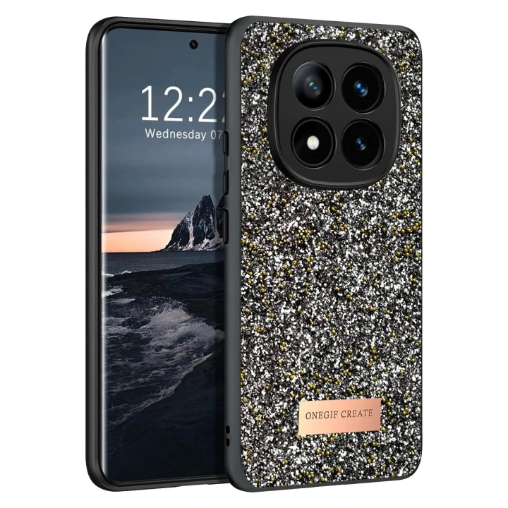 Mey İthalat®   Redmi Note 14 Pro 4G Bright Simli Kapak - Gümüş
