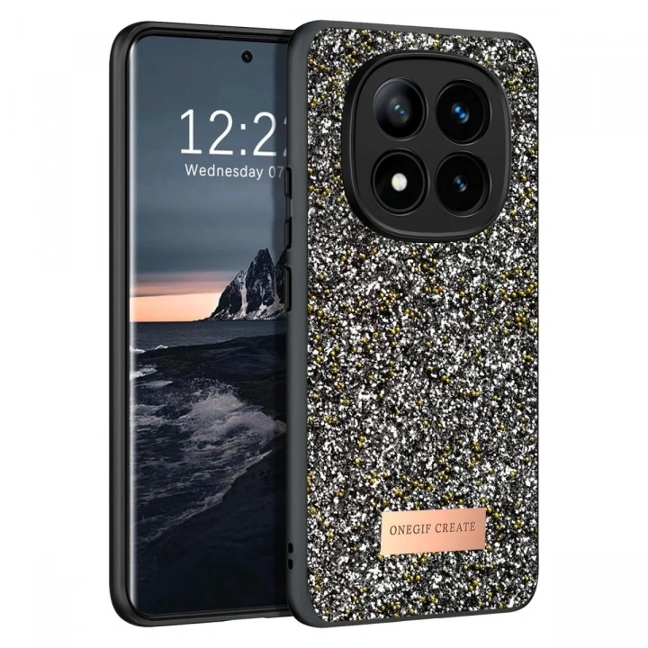 Mey İthalat®   Redmi Note 14 Pro 4G Bright Simli Kapak - Gümüş