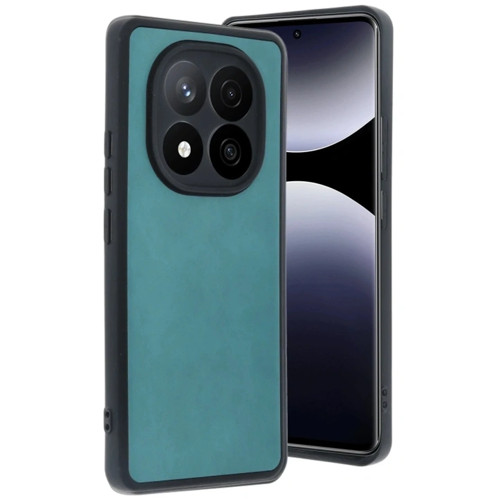Mey İthalat®   Redmi Note 14 Pro 4G Kılıf Aras Deri Kapak - Açık Yeşil
