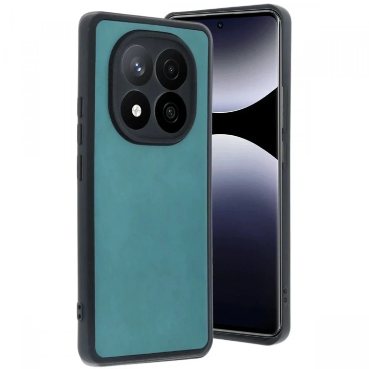 Mey İthalat®   Redmi Note 14 Pro 4G Kılıf Aras Deri Kapak - Açık Yeşil
