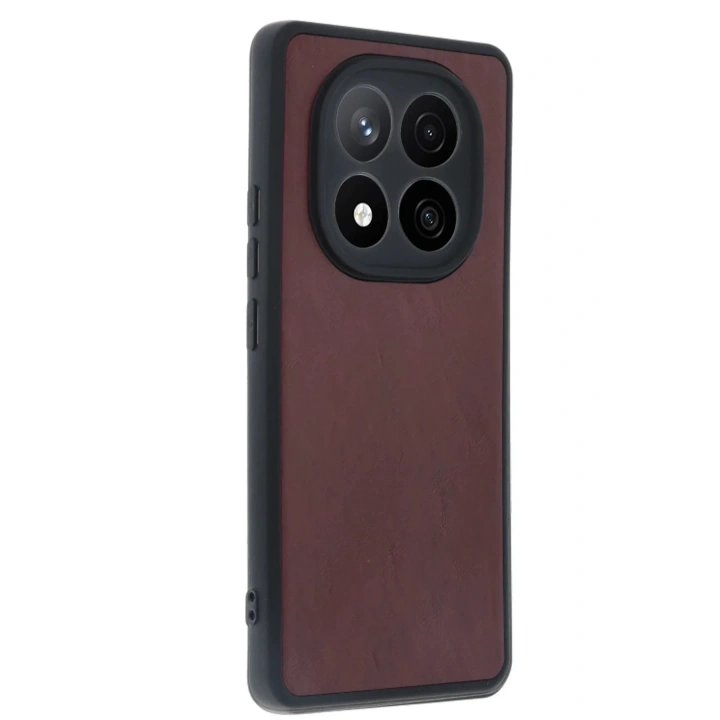 Mey İthalat®   Redmi Note 14 Pro 4G Kılıf Aras Deri Kapak - Bordo