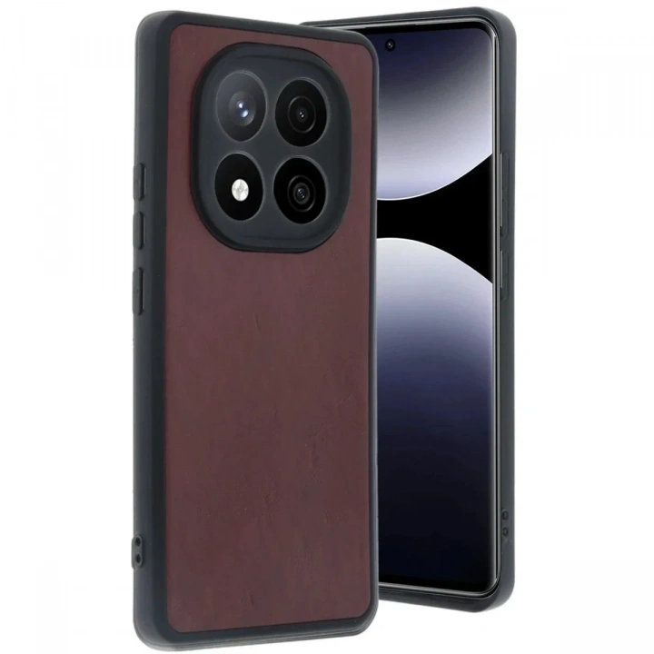 Mey İthalat®   Redmi Note 14 Pro 4G Kılıf Aras Deri Kapak - Bordo