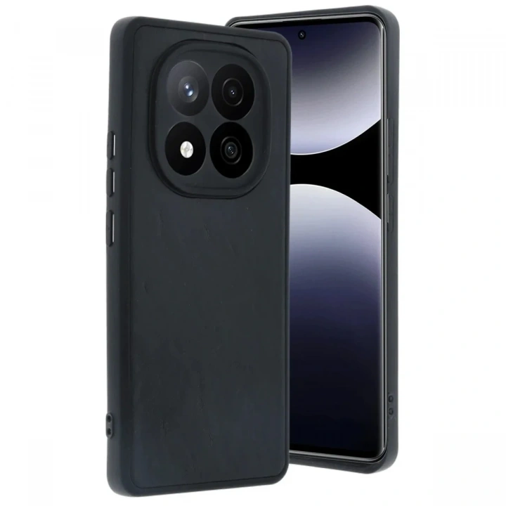 Mey İthalat®   Redmi Note 14 Pro 4G Kılıf Aras Deri Kapak - Siyah