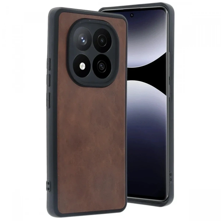 Mey İthalat®   Redmi Note 14 Pro 4G Kılıf Aras Deri Kapak - Taba