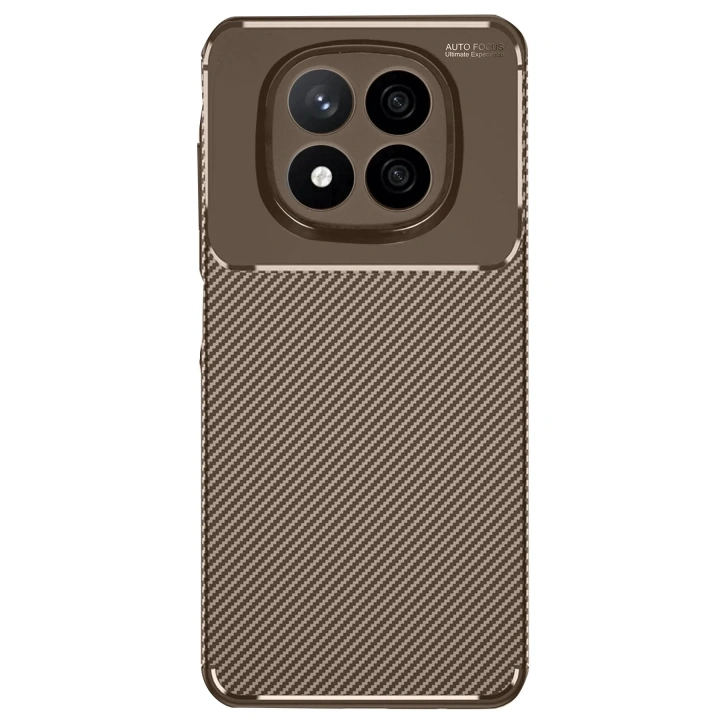 Mey İthalat®   Redmi Note 14 Pro 4G Kılıf Auto Focus Karbon Kapak - Kahverengi