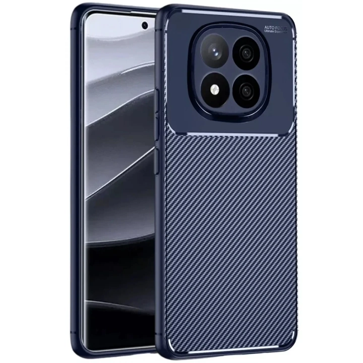 Mey İthalat®   Redmi Note 14 Pro 4G Kılıf Auto Focus Karbon Kapak - Lacivert