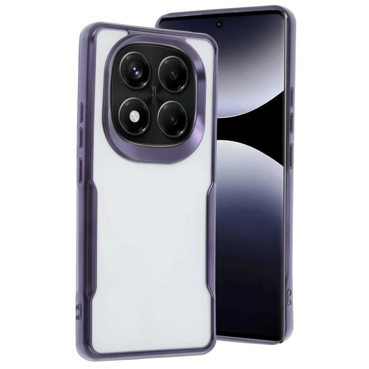 Mey İthalat®   Redmi Note 14 Pro 4G Kılıf Boyi Silikon Kapak - Derin Mor
