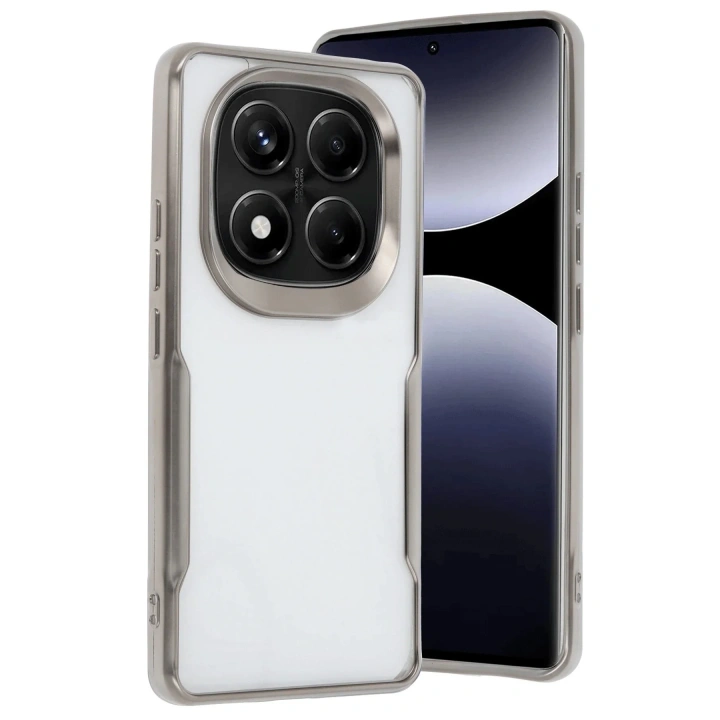 Mey İthalat®   Redmi Note 14 Pro 4G Kılıf Boyi Silikon Kapak - Titan Gri