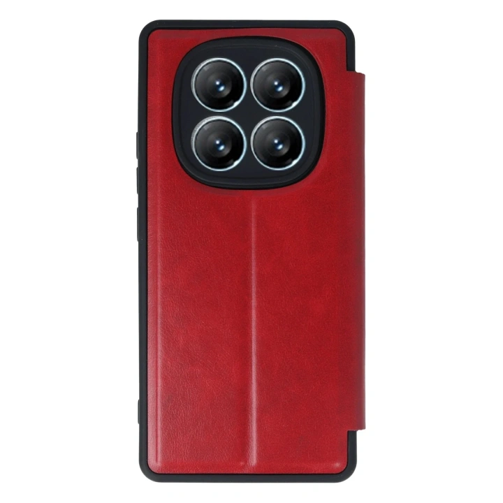 Mey İthalat®   Redmi Note 14 Pro 4G Kılıf Flip Cover - Kırmızı