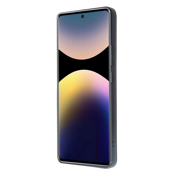 Mey İthalat®   Redmi Note 14 Pro 4G Kılıf Sara Kartvizitli Deri Kılıf - Siyah