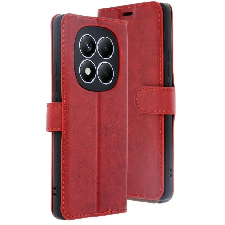 Mey İthalat®   Redmi Note 14 Pro 4G Kılıf Trend S Plus Kapaklı Kılıf - Kırmızı