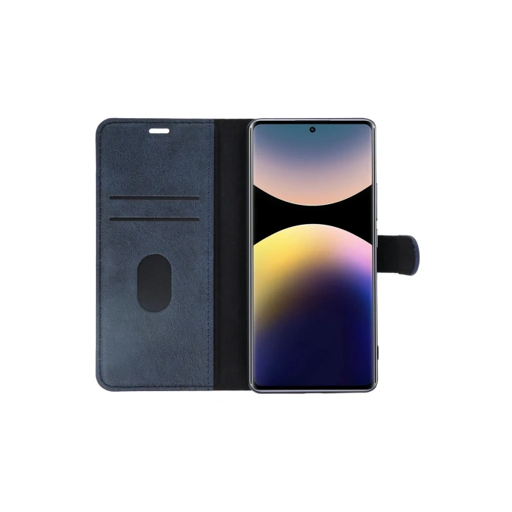 Mey İthalat®   Redmi Note 14 Pro 4G Kılıf Trend S Plus Kapaklı Kılıf - Lacivert