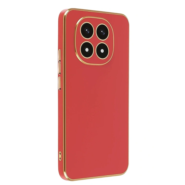 Mey İthalat®   Redmi Note 14 Pro 4G Kılıf Volet Silikon - Kırmızı