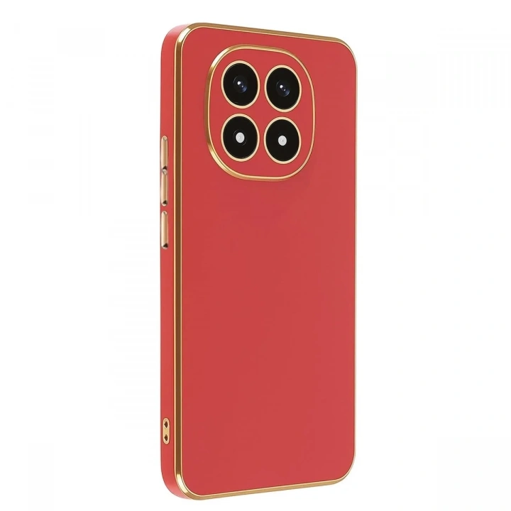 Mey İthalat®   Redmi Note 14 Pro 4G Kılıf Volet Silikon - Kırmızı
