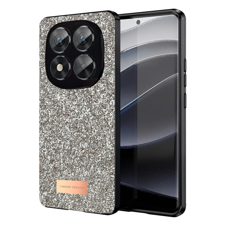 Mey İthalat®   Redmi Note 14 Pro 5G Bright Simli Kapak - Gold