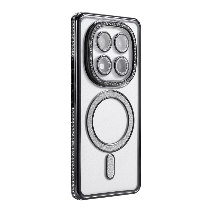 Mey İthalat®   Redmi Note 14 Pro 5G Joke Simli Magneticsafe Kılıf - Siyah