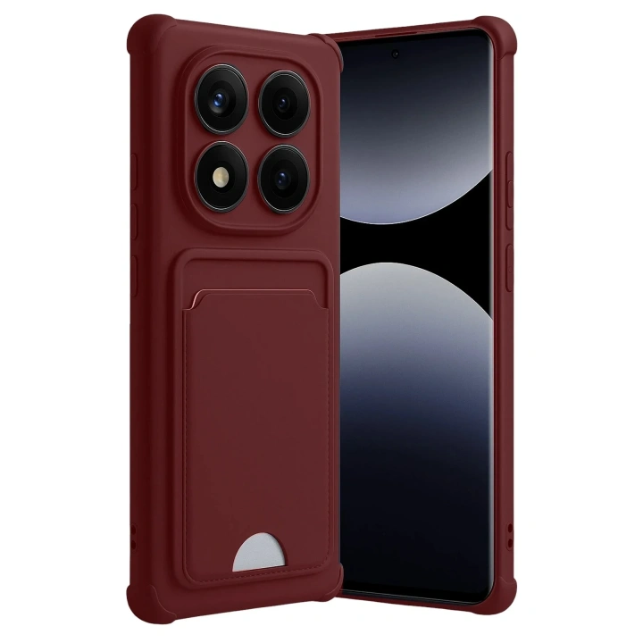 Mey İthalat®   Redmi Note 14 Pro 5G Kelvin Kartvizitli Silikon - Bordo