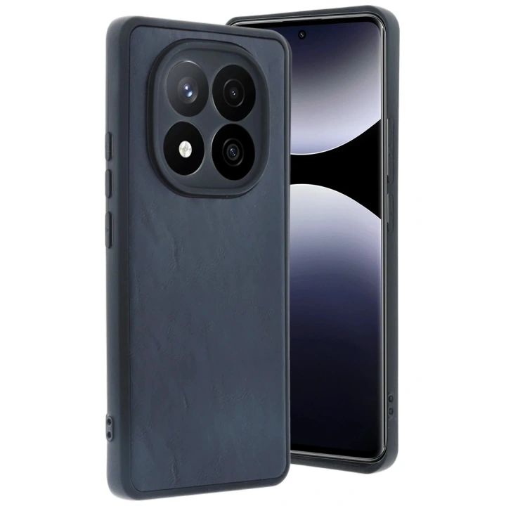 Mey İthalat®   Redmi Note 14 Pro 5G Kılıf Aras Deri Kapak - Lacivert