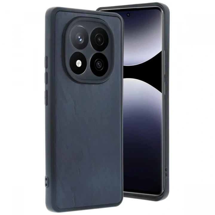 Mey İthalat®   Redmi Note 14 Pro 5G Kılıf Aras Deri Kapak - Lacivert