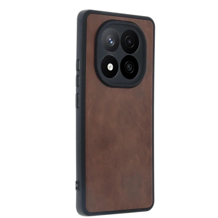 Mey İthalat®   Redmi Note 14 Pro 5G Kılıf Aras Deri Kapak - Taba