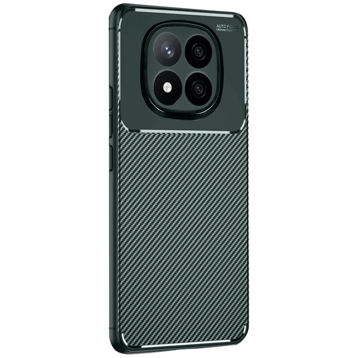 Mey İthalat®   Redmi Note 14 Pro 5G Kılıf Auto Focus Karbon Kapak - Koyu Yeşil