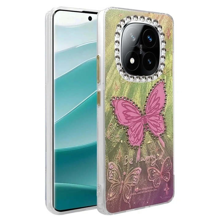 Mey İthalat®   Redmi Note 14 Pro 5G Kılıf Blade Aynalı Desenli Kapak - Desen 5