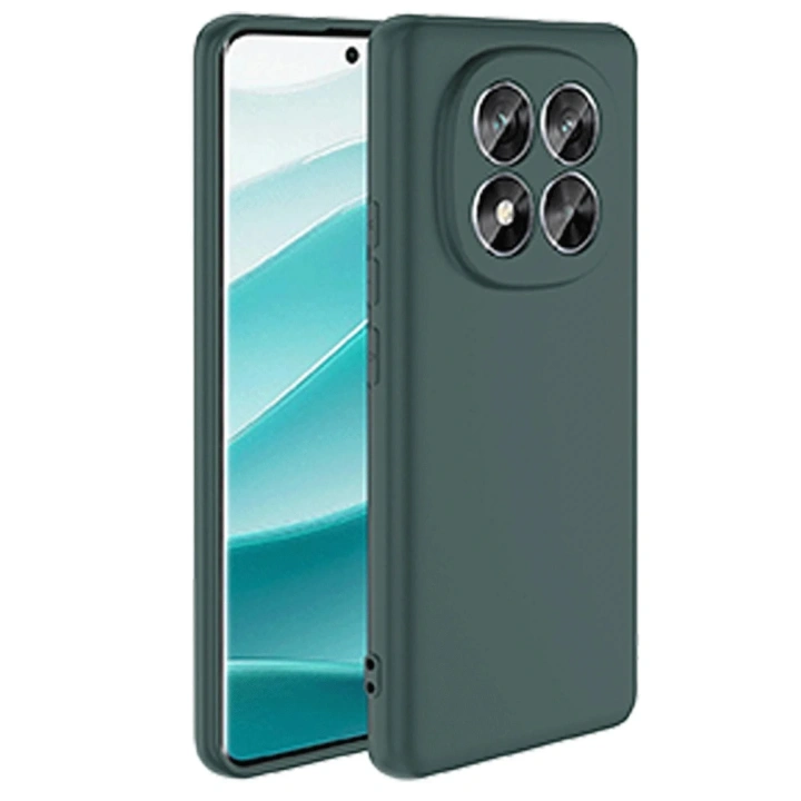 Mey İthalat®   Redmi Note 14 Pro 5G Kılıf First Silikon - Koyu Yeşil