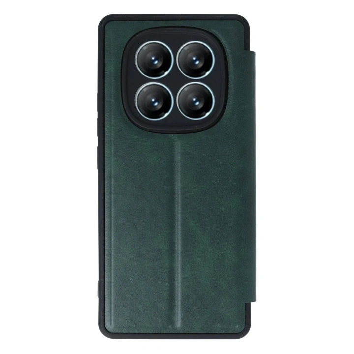 Mey İthalat®   Redmi Note 14 Pro 5G Kılıf Flip Cover - Koyu Yeşil