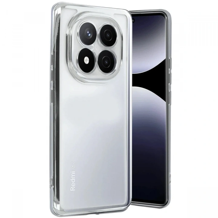 Mey İthalat®   Redmi Note 14 Pro 5G Kılıf  Lensli Silikon - Gümüş
