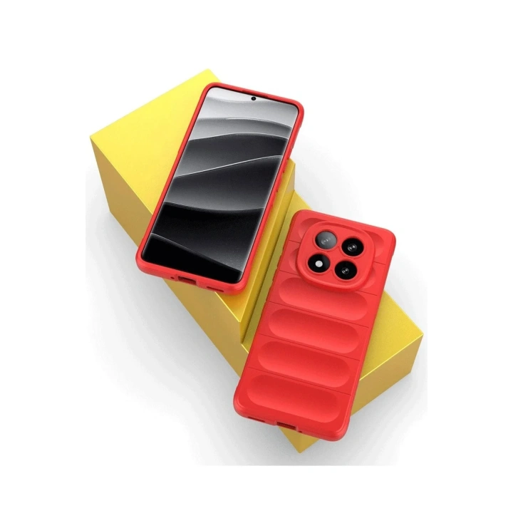 Mey İthalat®   Redmi Note 14 Pro 5G Kılıf Optimum Silikon - Kırmızı